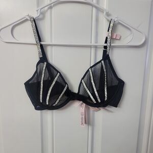 Victoria's Secret Black Bra with Silver Accents